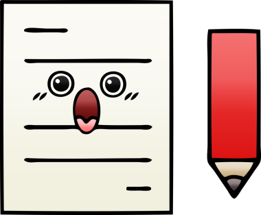 Bir insan tarafından çizilmiş bir test kağıdının gölgelenmiş karikatürü