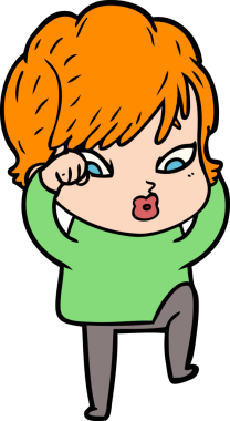 Bir insan tarafından çizilmiş karikatür kadın.