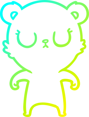 Bir insan tarafından çizilmiş barışçıl bir ayının soğuk gradyan çizgisi.