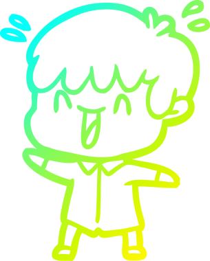 Bir insan tarafından çizilmiş gülen bir çizgi film karakteri çizimi.