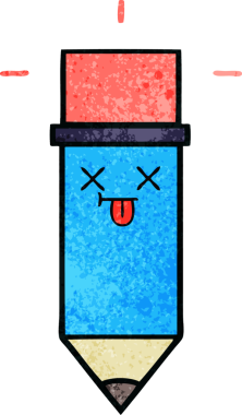 Bir insan tarafından çizilmiş bir kalemin retro grunge doku karikatürü