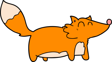 Şişko tilki bir insan tarafından çizilmiş.