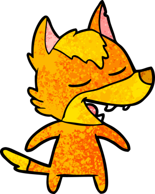 Bir insan tarafından çizilmiş tilki çizgi film karakteri