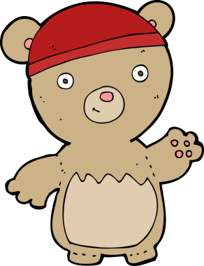 Bir insan tarafından çizilmiş oyuncak ayı şapkası.