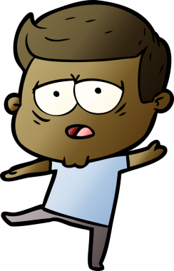 Bir insan tarafından çizilmiş yorgun bir adam.