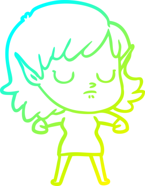 Bir insan tarafından çizilmiş soğuk gradyan çizgi çizimi.