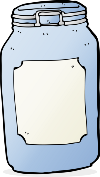 bir insan tarafından çizilmiş karikatür kavanozu