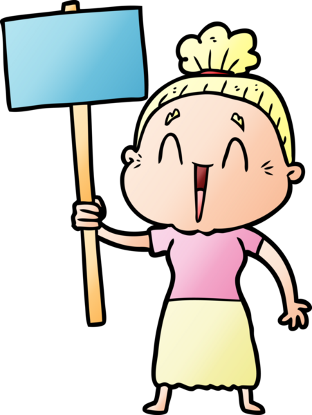 Bir insan tarafından çizilmiş mutlu yaşlı kadın çizgi filmi.