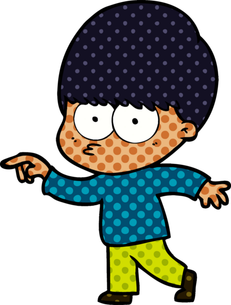 Bir insan tarafından çizilmiş sinirli çizgi film çocuğu.