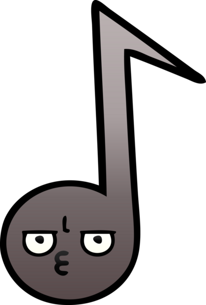 Bir insan tarafından çizilmiş bir notanın gölgelenmiş karikatürü