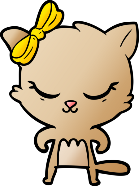 Bir insan tarafından çizilmiş sevimli çizgi film kedisi.