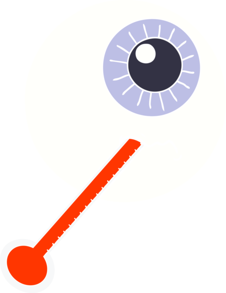 Bir insan tarafından çizilmiş düz renk çizgi film hasta gözü.