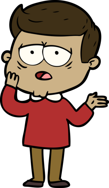 Bir insan tarafından çizilmiş yorgun bir adam.