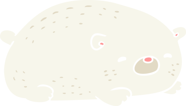 Bir insan tarafından çizilmiş düz renkli kutup ayısı.