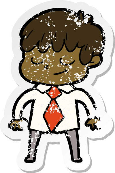 Bir insan tarafından çizilmiş mutlu bir çocuğun sıkıntılı çıkartması.