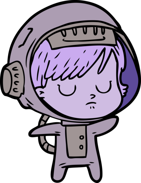 Bir insan tarafından çizilmiş astronot kadın.