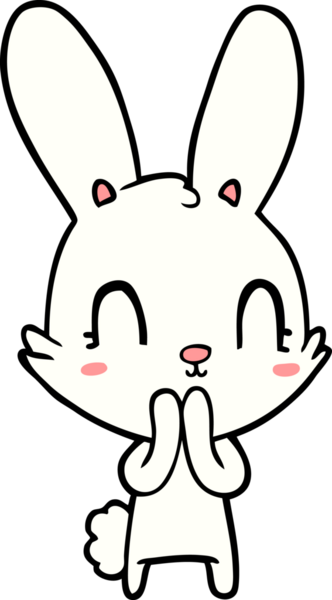 Bir insan tarafından çizilmiş şirin çizgi film tavşanı.