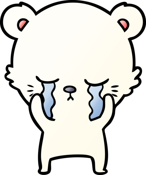 Ağlayan kutup ayısı bir insan tarafından çizilmiş.