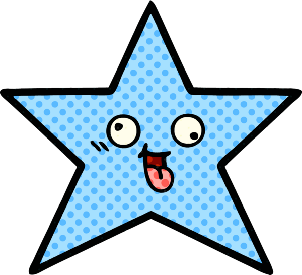 Bir insan tarafından çizilmiş yıldız balığı çizgi filmi.