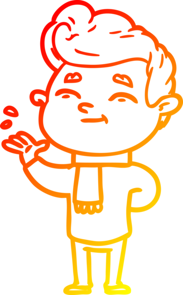 Bir insan tarafından çizilmiş mutlu bir çizgi film karakteri çizimi.