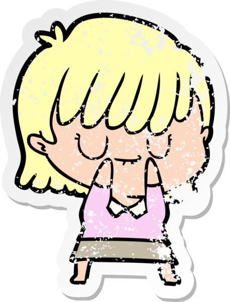 Bir insan tarafından çizilmiş karikatür bir kadının sıkıntılı çıkartması.