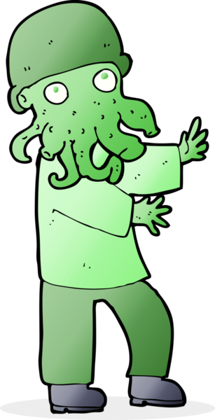 Bir insan tarafından çizilmiş canavar adam.