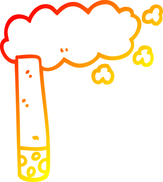 Bir insan tarafından çizilmiş çizgi bir sigaranın sıcak çizgi çizimi