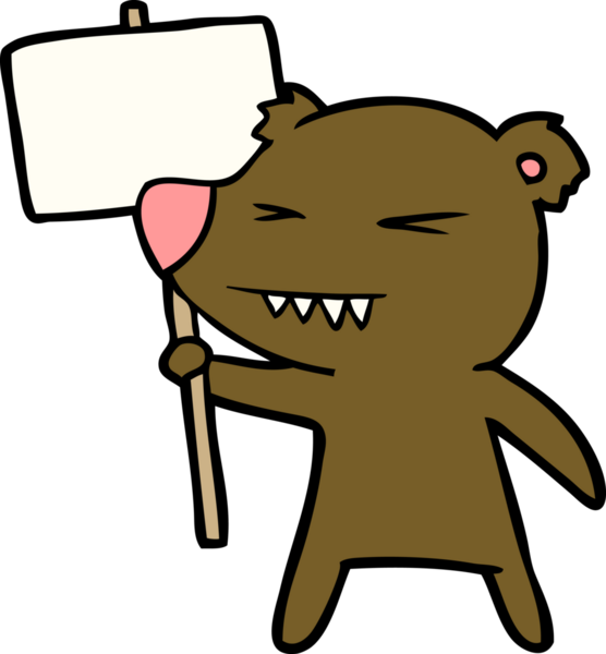 Bir insan tarafından çizilen kızgın ayı çizgi filmi