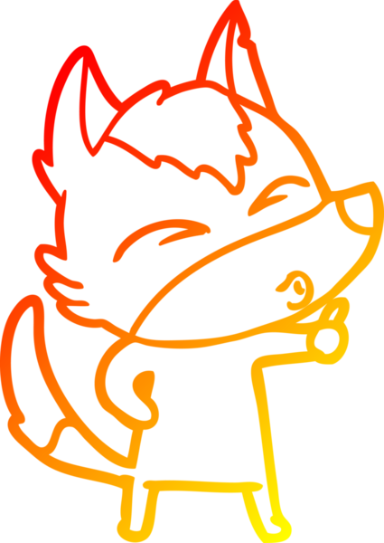 Bir insan tarafından çizilmiş bir kurt çizgi filminin sıcak çizgi çizimi