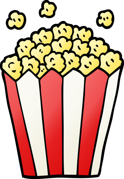 Bir insan tarafından çizilmiş çizgi film patlamış mısırı.