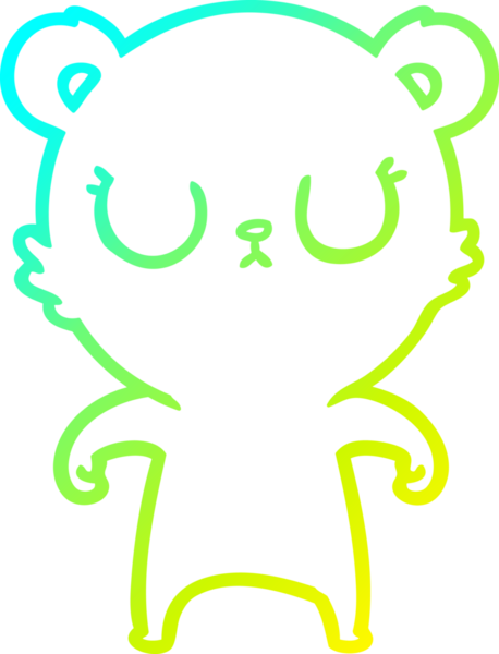 Bir insan tarafından çizilmiş barışçıl bir ayının soğuk gradyan çizgisi.