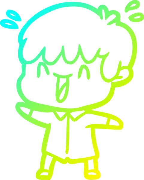 Bir insan tarafından çizilmiş gülen bir çizgi film karakteri çizimi.