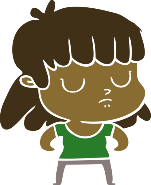 Bir insan tarafından çizilmiş düz renk çizgi film.