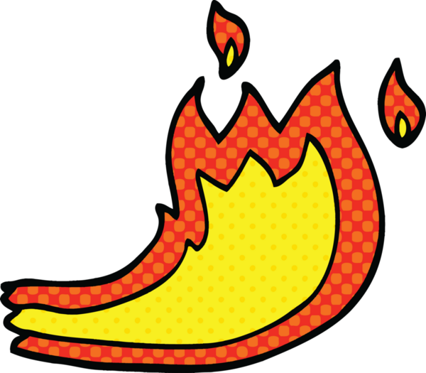 Bir insan tarafından çizilmiş çizgi roman tarzı ateş alevi