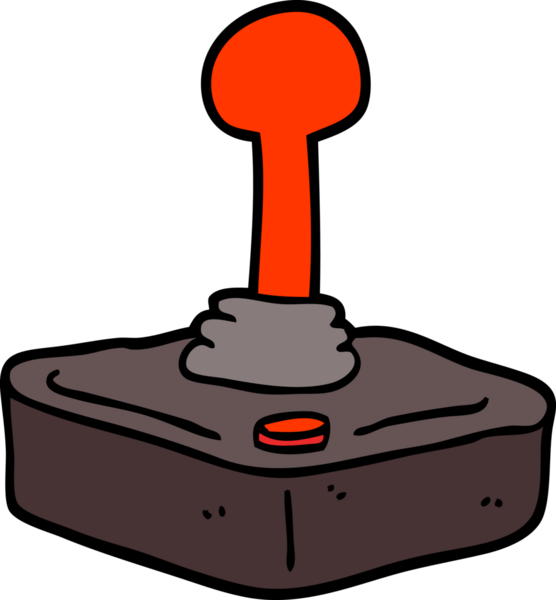 Bir insan tarafından çizilmiş el çizimi çizgi film joystick 'i.