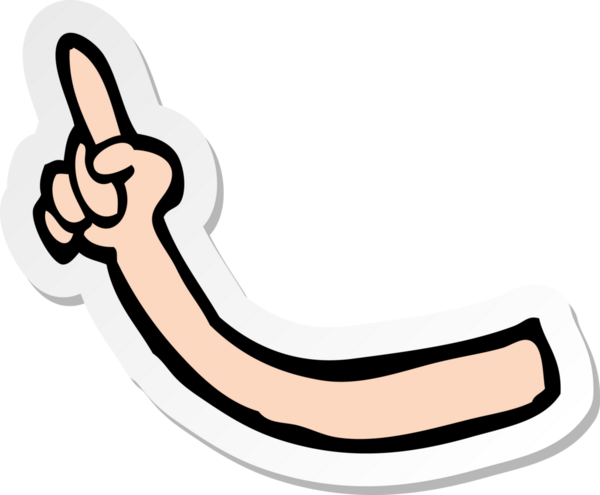 Bir insan tarafından çizilmiş bir karikatür kolunun çıkartması.