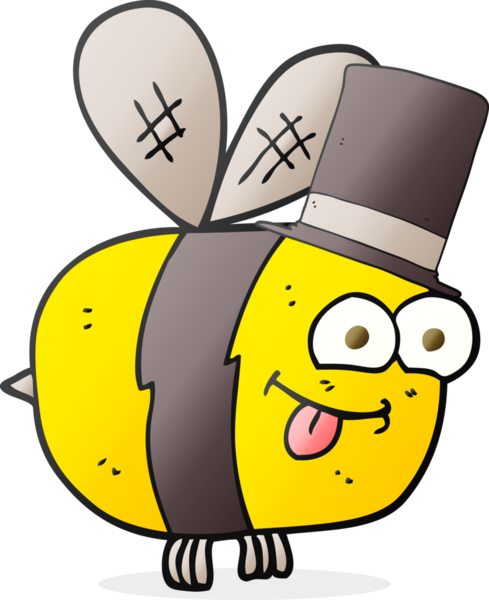 Bir insan tarafından çizilmiş serbest çizim çizgi film arısı şapkası.