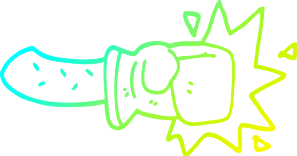 Bir insanın çizdiği çizgi film boks eldiveninin soğuk gradyan çizgisi.