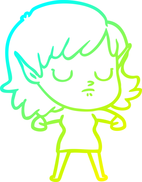 Bir insan tarafından çizilmiş soğuk gradyan çizgi çizimi.