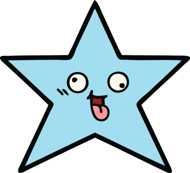 Bir insan tarafından çizilmiş yıldız balığı çizgi filmi.