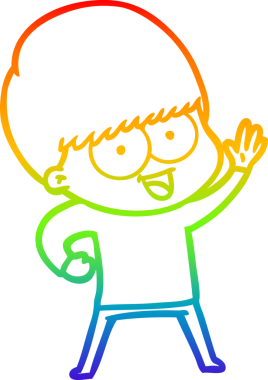 gökkuşağı gradyanı çizimi bir insan tarafından çizilmiş mutlu bir çizgi film çocuğu