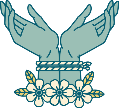 Bir insan tarafından çizilmiş ellerin ikonik dövme şekli