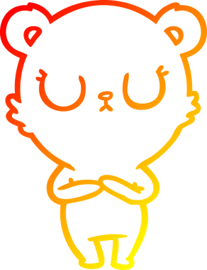 Bir insan tarafından çizilmiş barışçıl bir kutup ayısının sıcak çizgi çizimi