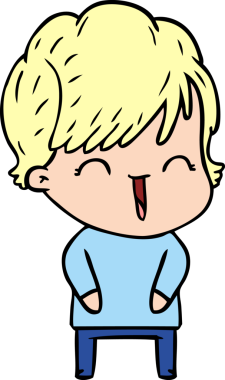 Bir insan tarafından çizilmiş gülen kadın çizgi filmi.