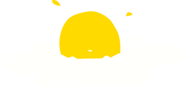 Bir insan tarafından çizilmiş düz renkli bir çizgi film.