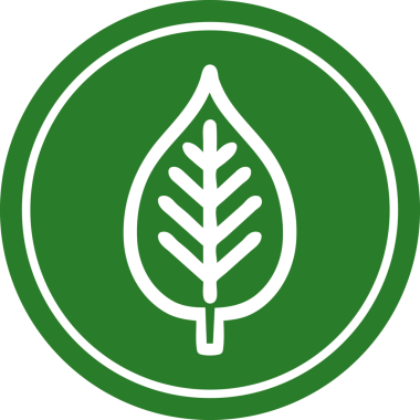 Bir insan tarafından çizilmiş doğal yaprak dairesel simgesi