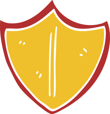 Bir insan tarafından çizilmiş eski bir kalkanı karala