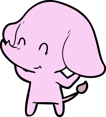 Bir insan tarafından çizilmiş şirin bir fil.