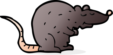 bir insan tarafından çizilmiş siyah bir fare.