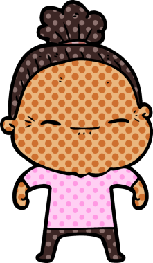 Bir insan tarafından çizilmiş barışçıl yaşlı bir kadın.